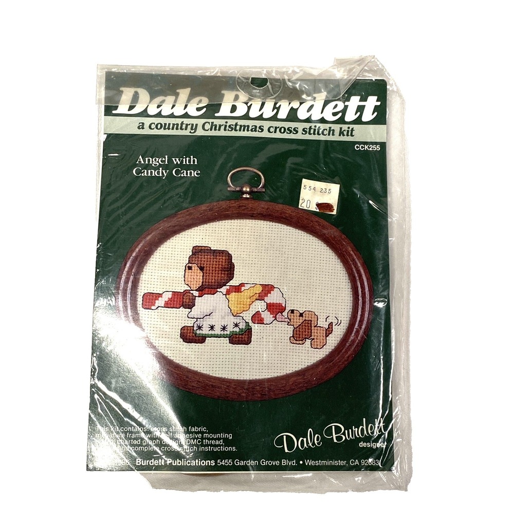 new dale burdett cross stitch kit CCK255 angel with‎ candy cane